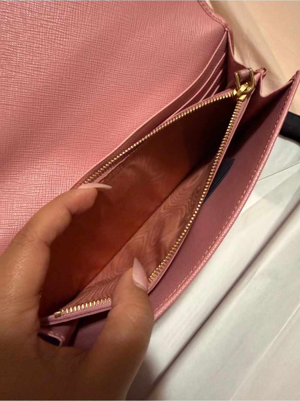 Authentic Prada Pink Saffiano Leather Wallet with Gold Logo Authentic - Picture 13 of 13